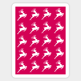 Magical christmas reindeer regular pink pattern Sticker